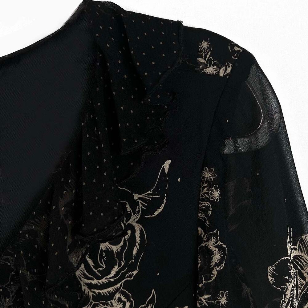 Jonathan Martin 100% Silk Floral Top Size Medium - Picture 6 of 11